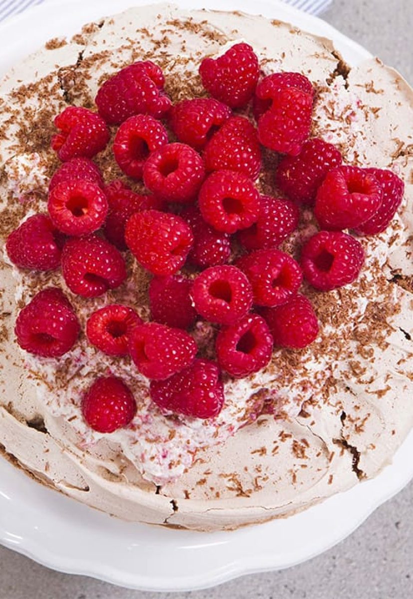 Choc Raspberry Pavlova Sandwich