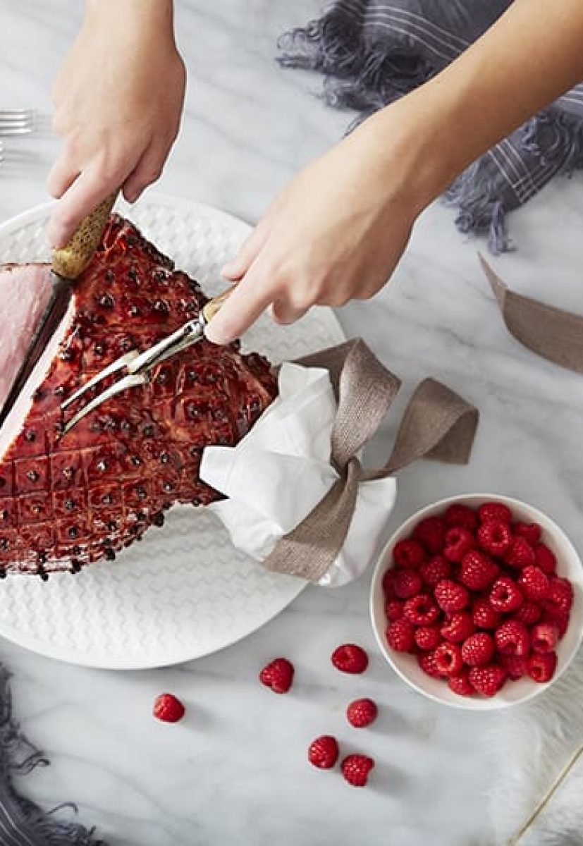 Raspberry Glazed Christmas Ham