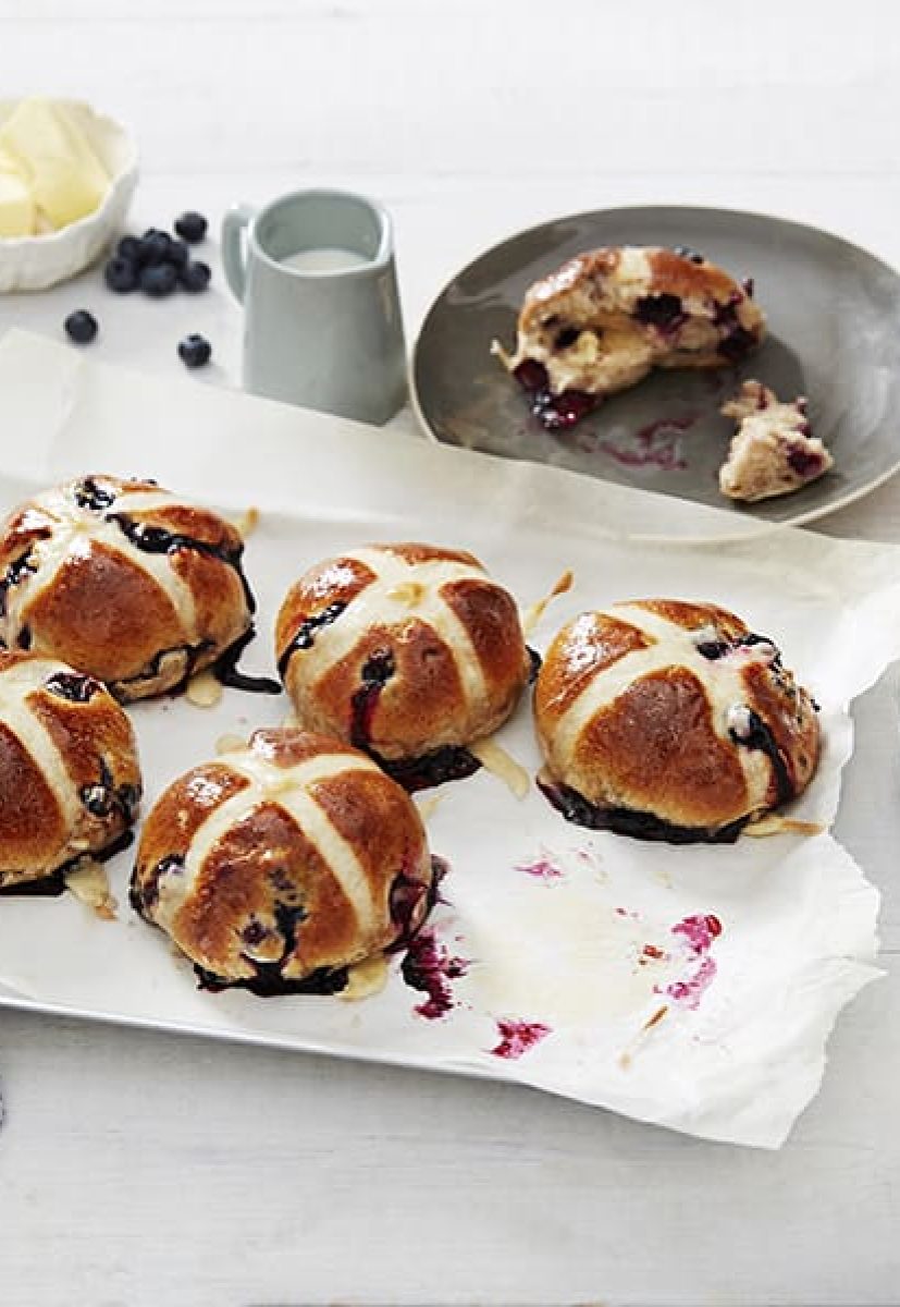 Blueberry Hot Cross Buns
