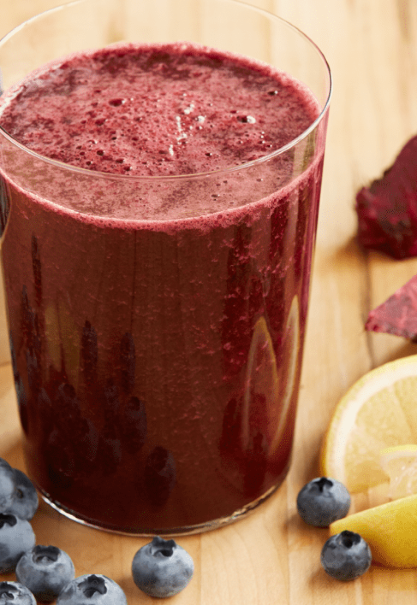 Blueberry Beet Juice with Kale and Lemon