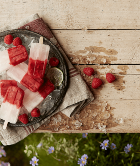 Raspberry and Strawberry Lemonade Ice Blocks