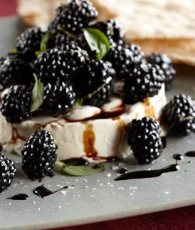 Mascarpone Dip with Basil Blackberries