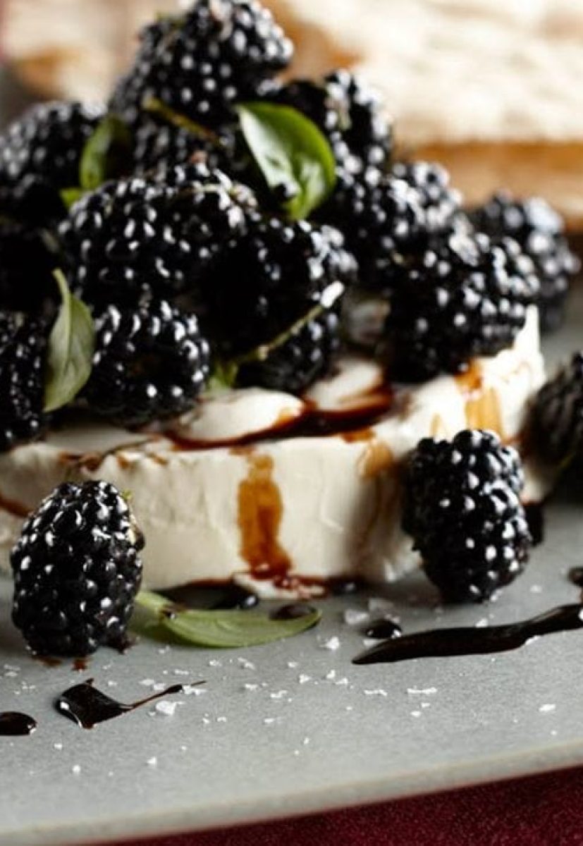 Mascarpone Dip with Basil Blackberries