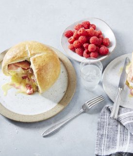 Brie, Raspberry & Prosciutto Stuffed Bread