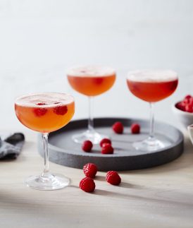 Raspberry & Elderflower Champagne Cocktail