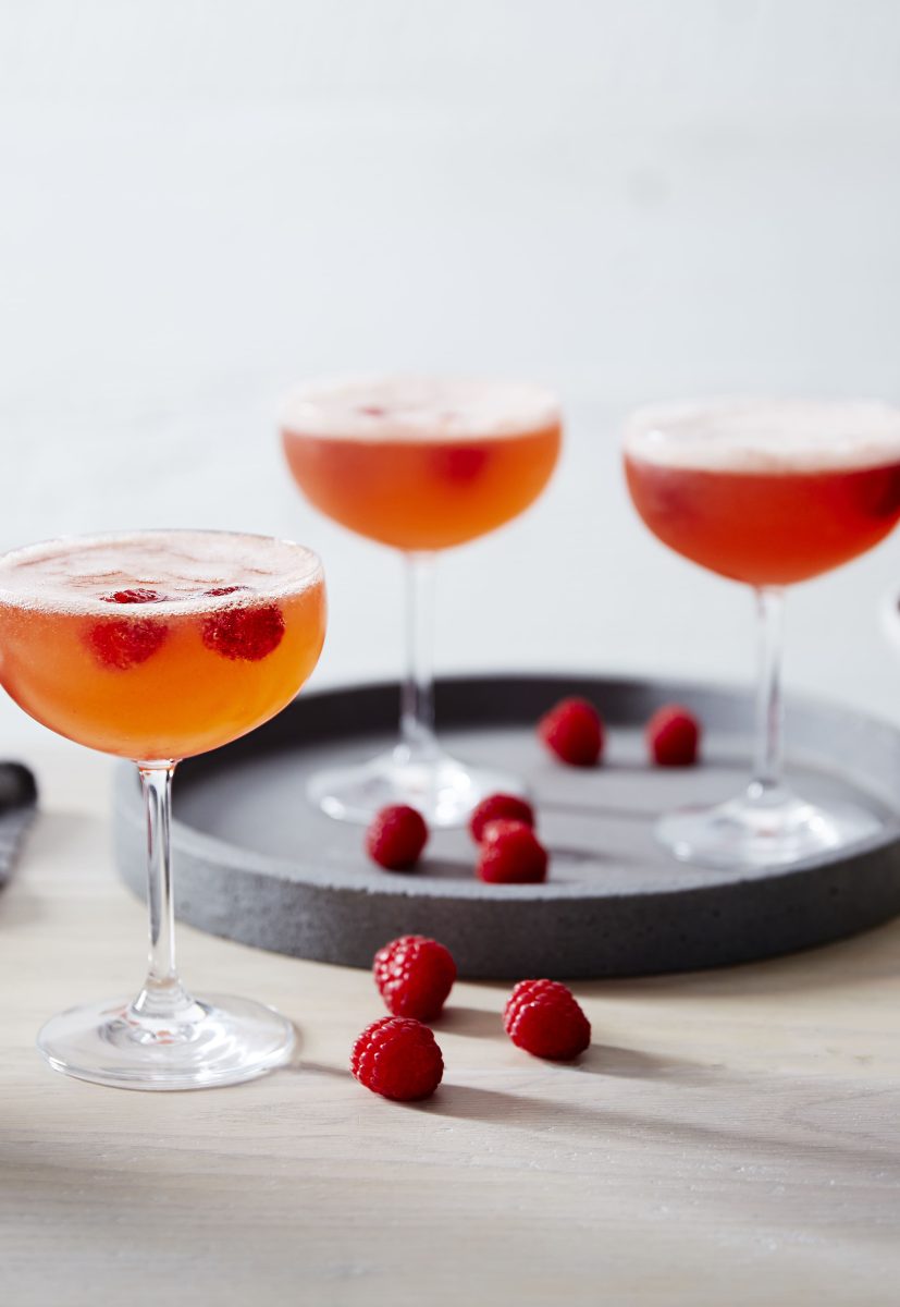 Raspberry & Elderflower Champagne Cocktail