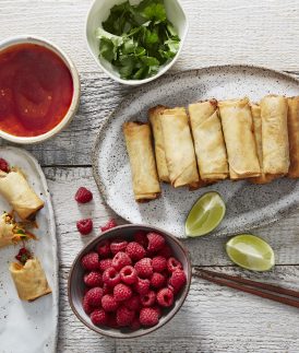 Duck & Raspberry Spring Rolls