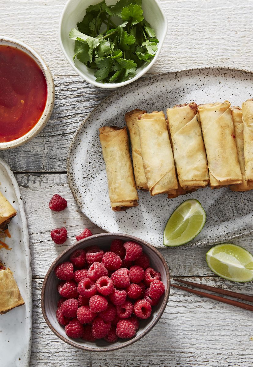Duck & Raspberry Spring Rolls