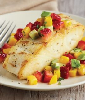 Grilled Fish with Strawberry-mango Salsa