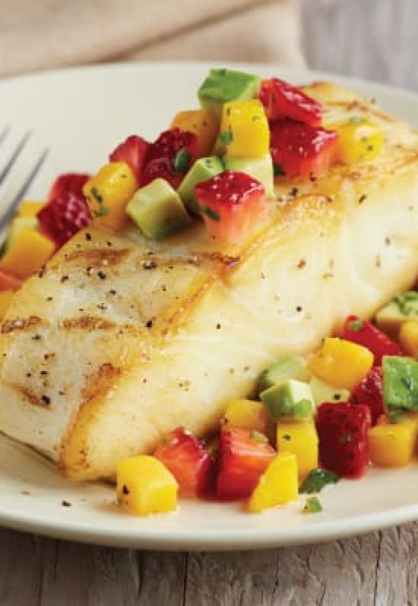 Grilled Fish with Strawberry-mango Salsa