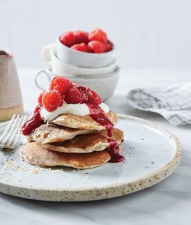 Raspberry Coconut Pancakes