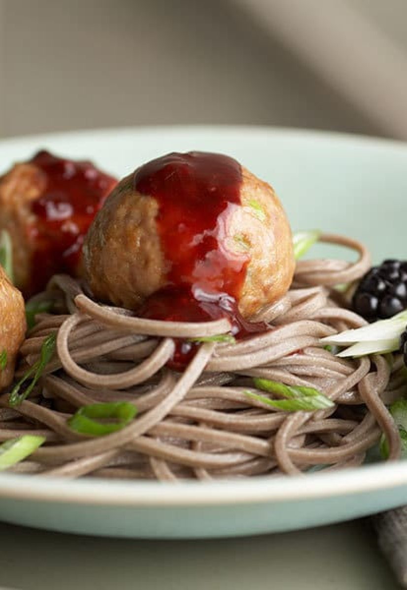 Asian Meatballs with Blackberry Sauce