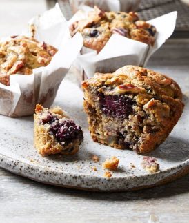 Blackberry, Pear & Pecan Muffins