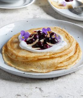 Crepes with Blueberry Sauce