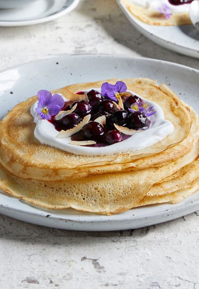 Crepes with Blueberry Sauce