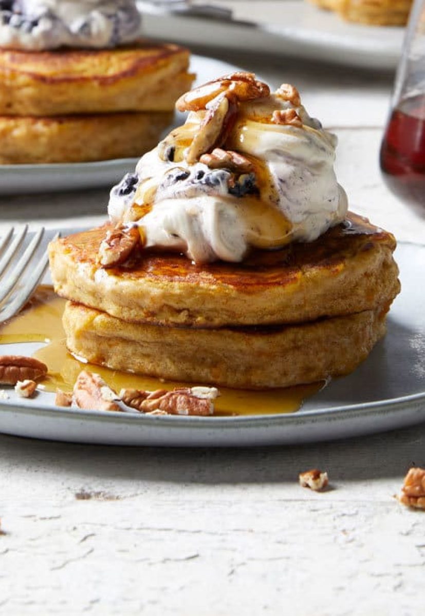 Blackberry Pumpkin Pancakes