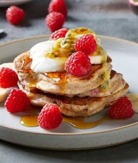 Banana & Raspberry Pancakes