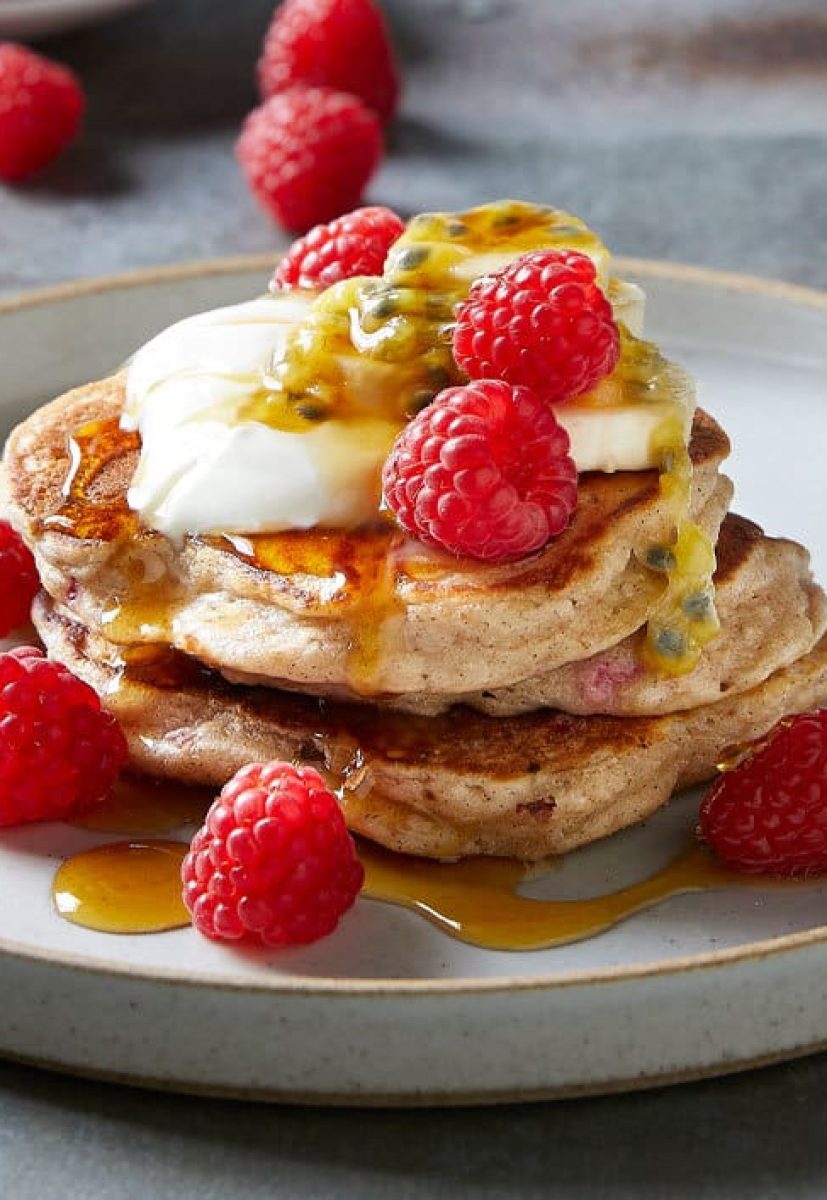 Banana & Raspberry Pancakes