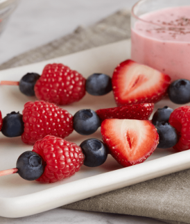 Berry Skewers with Chia Seed Dip