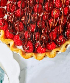 Raspberry Almond Cheesecake Pie