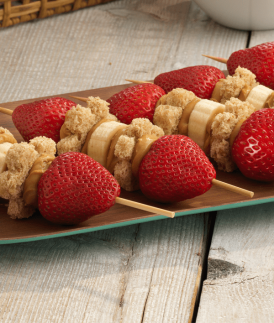 Strawberry and Nut Butter Skewers