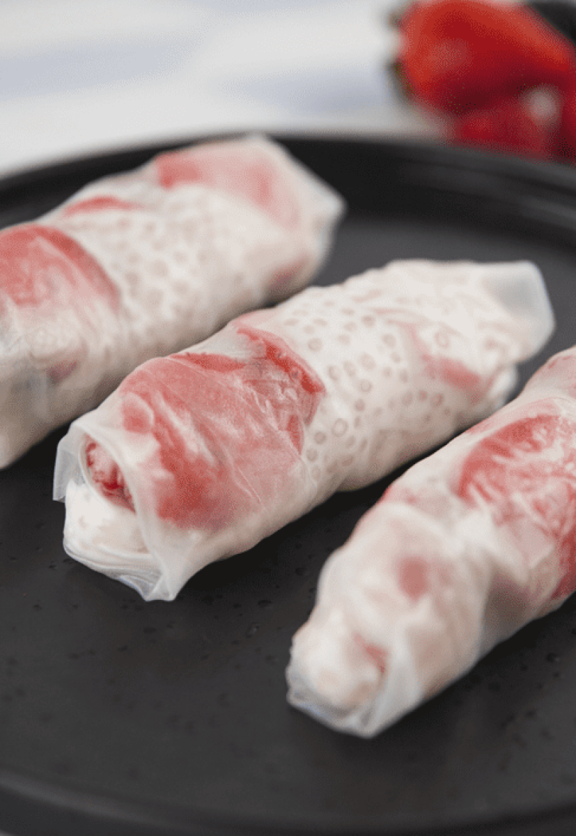 Mixed Berry and Rice Paper Rolls