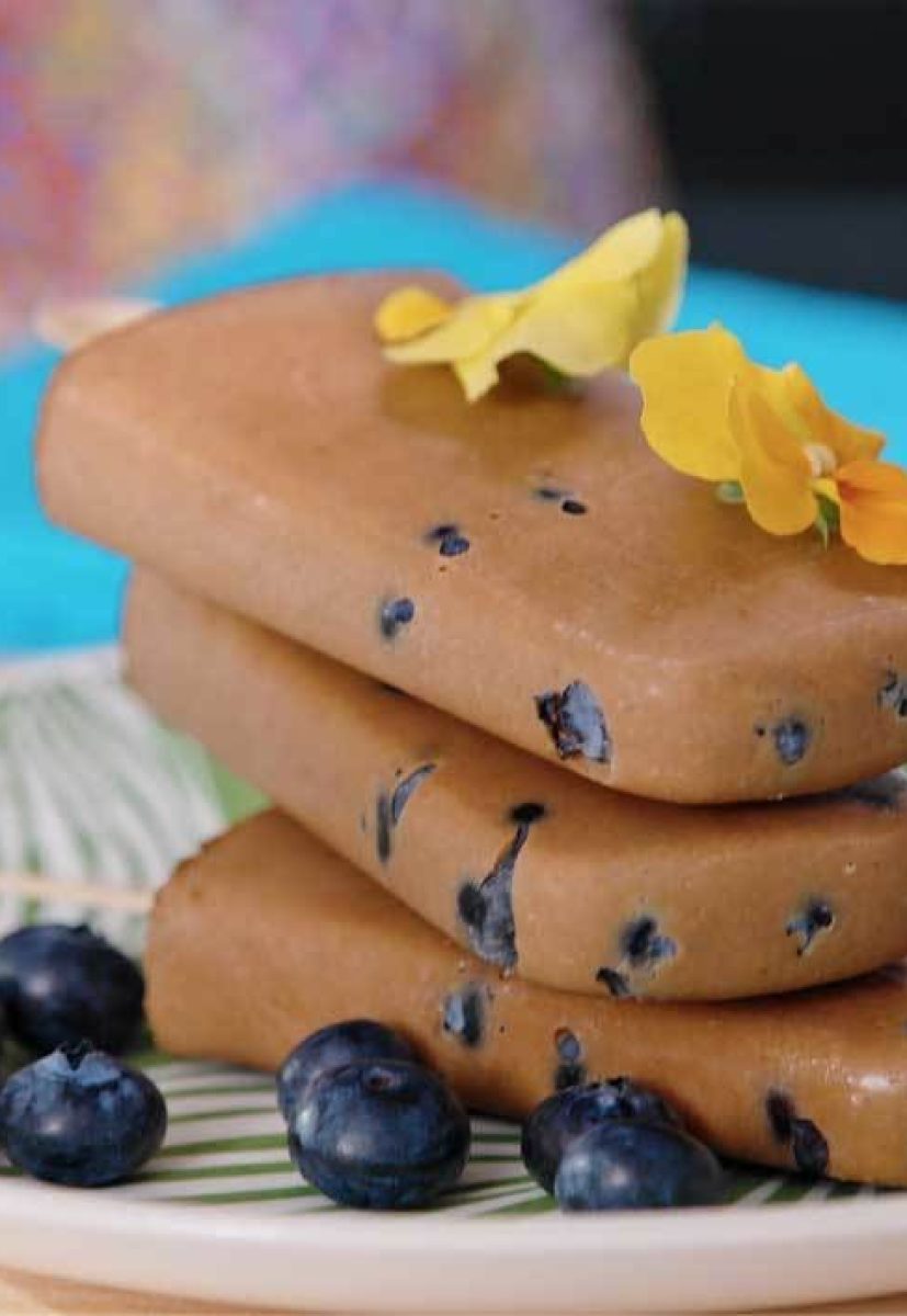Blueberry and Almond Fudge Popsicles