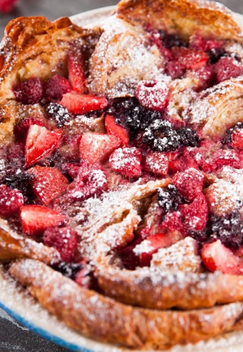 Croissant Bread and Butter Berry Pudding