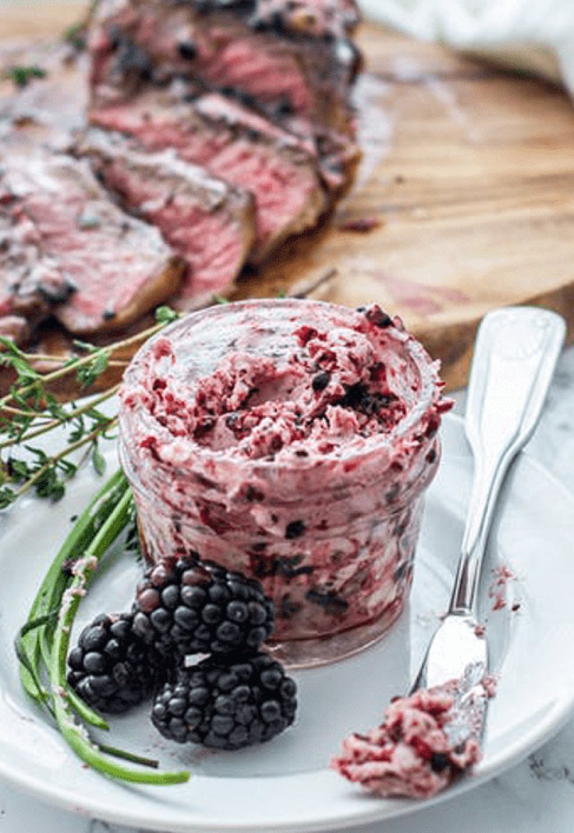Steak with Blackberry Herb Butter
