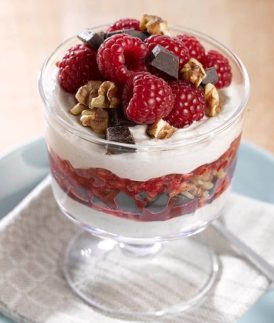 Raspberries & Dark Choc Yoghurt Parfait