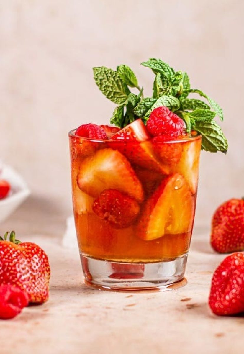 Strawberry and Raspberry Iced-tea