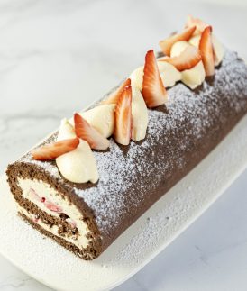 Strawberry Chocolate Swiss Roll