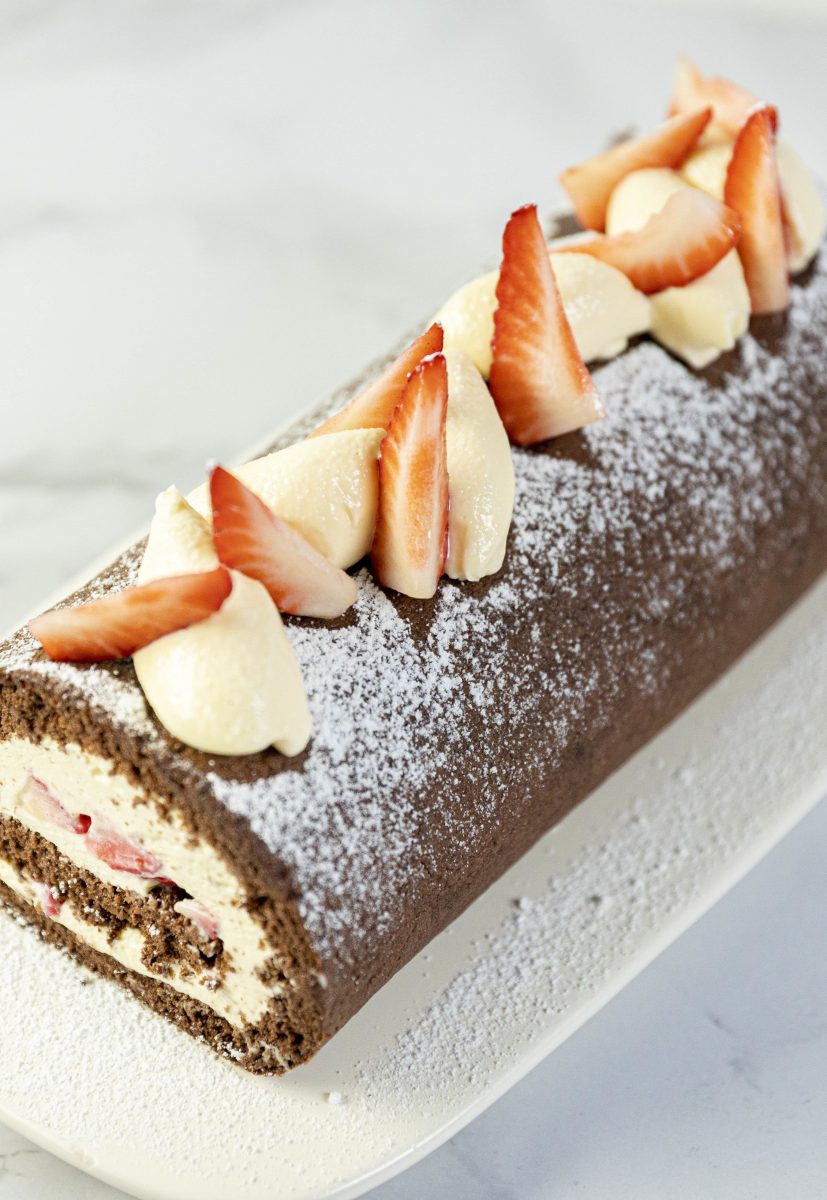 Strawberry Chocolate Swiss Roll