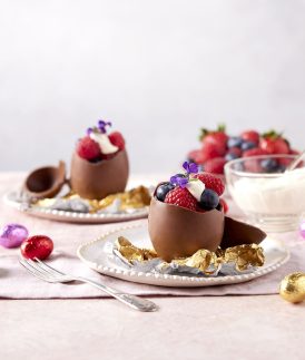Berry-filled Easter Eggs with Cream