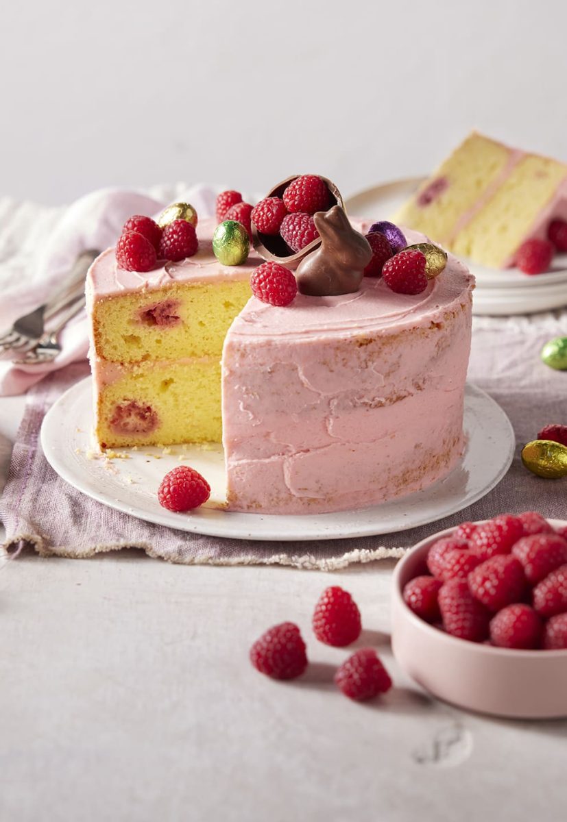 Raspberry-lemon Easter cake