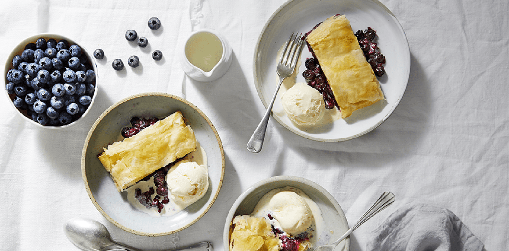 Blueberry Apple and Walnut Strudel