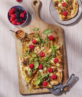 Caramelised Onion & Raspberry Pizza